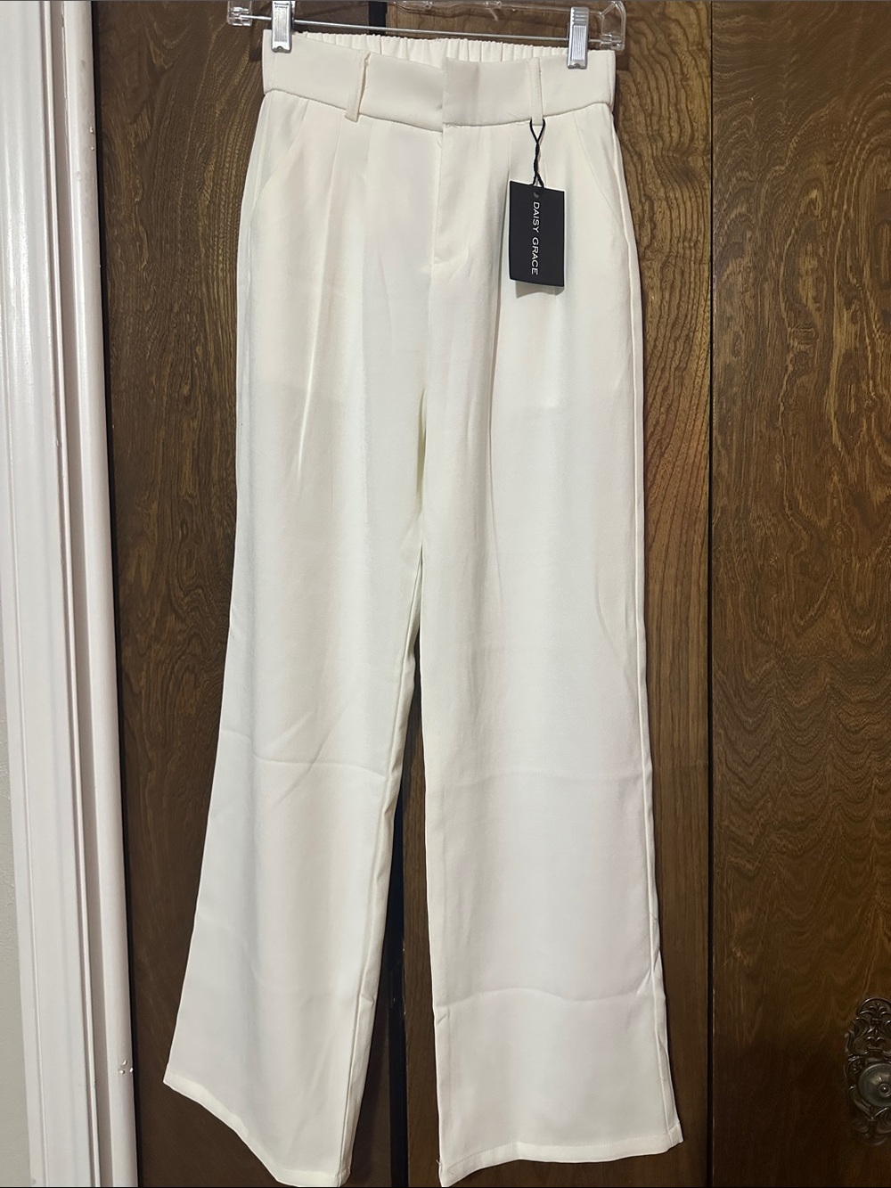 Daisy Grace Cream Wide-Leg Dress Pants
